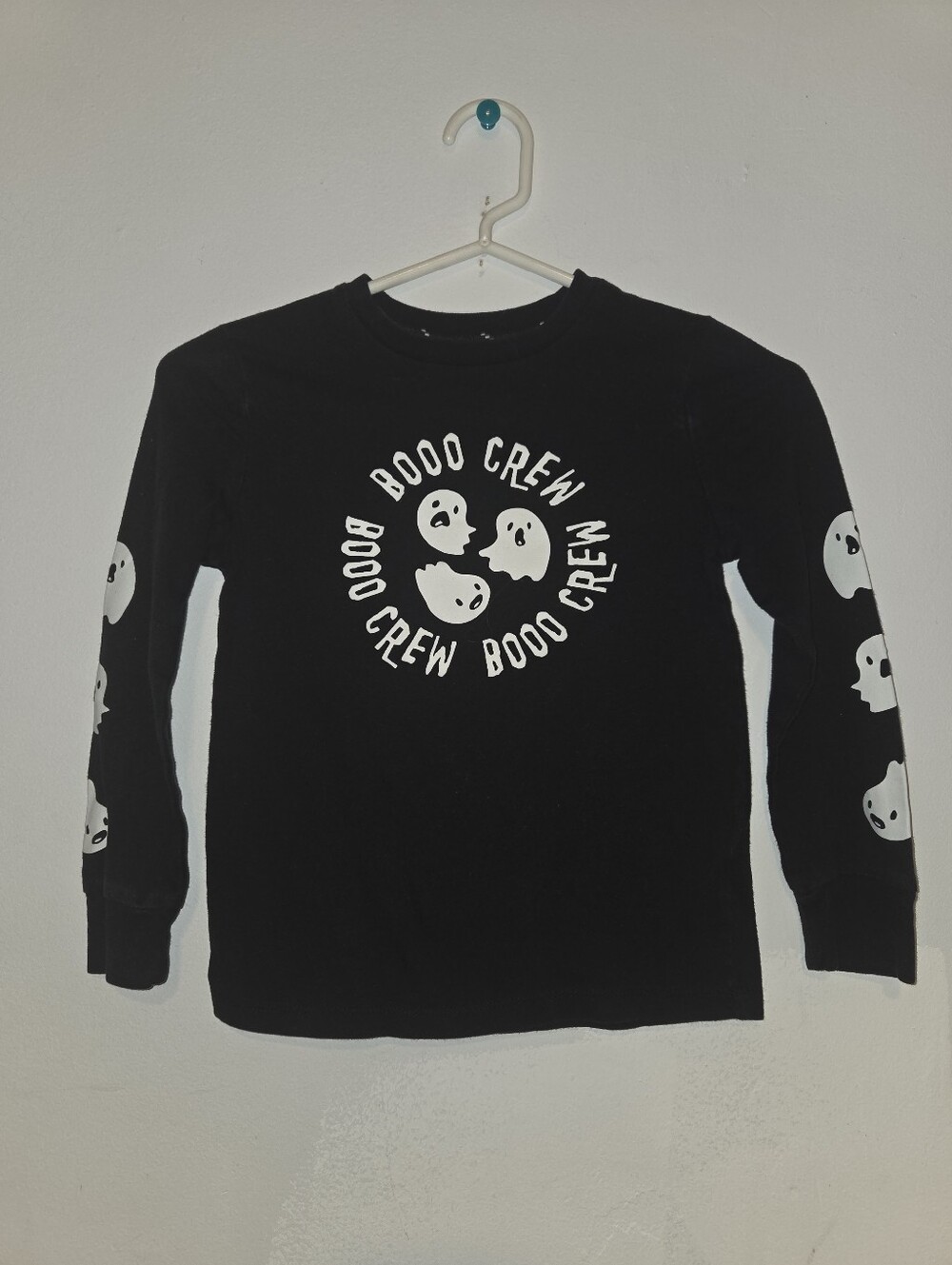 Art Class Black Long-Sleeve 'Booo Crew' Ghost Tee